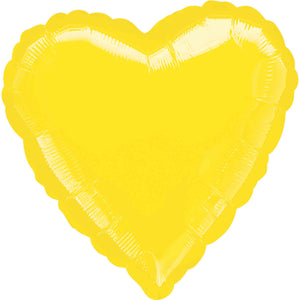 Yellow Heart Foil Balloon