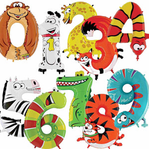 Zooloon Animal Number Balloons 40"